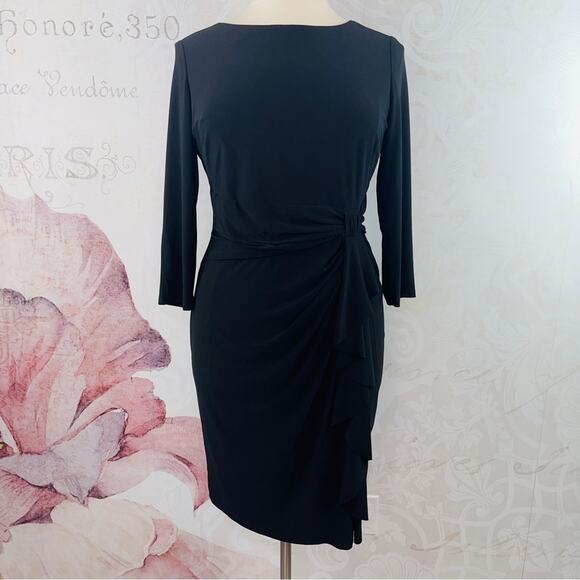Chap elegant black dress with side accent Size XL - Picture 1 of 8